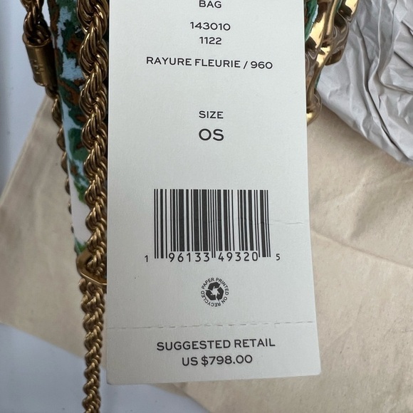 New Tory Burch Small Eleanor Flocked Convertible Shoulder Bag RAYURE FLEURIE - Picture 10 of 12